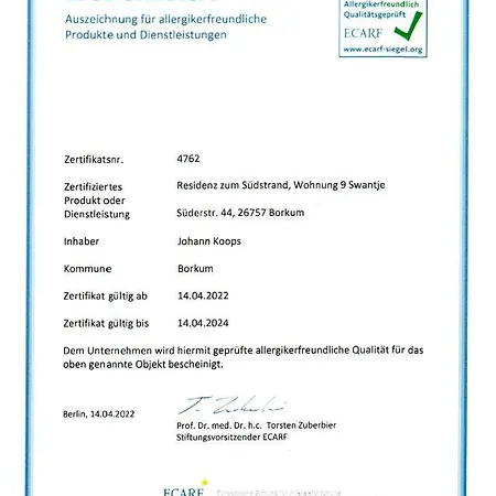 Swantje In Residenz Zum Suedstrand * Borkum