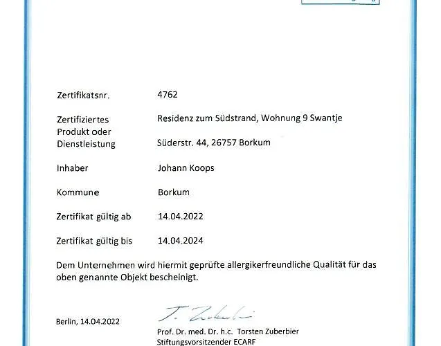 Swantje In Residenz Zum Suedstrand * Borkum